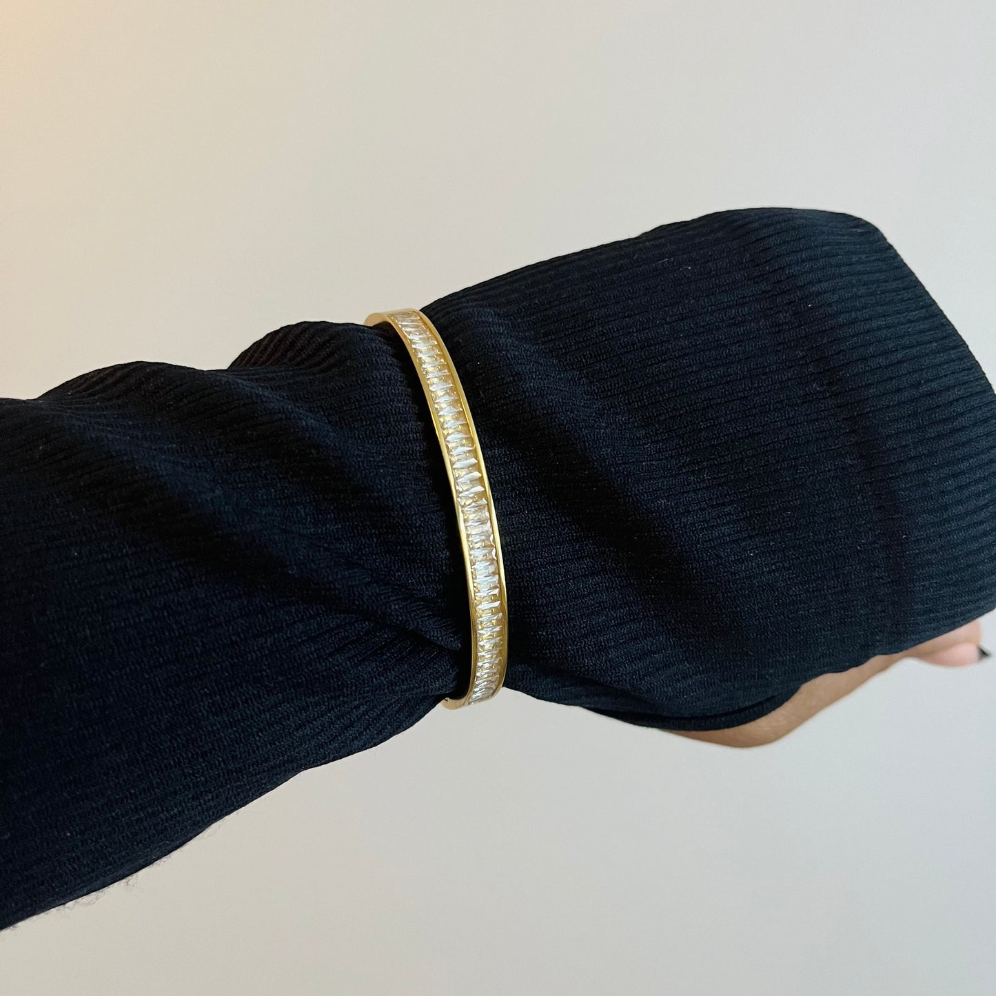 18k Gold Plated Cubic Zirconia Bangle