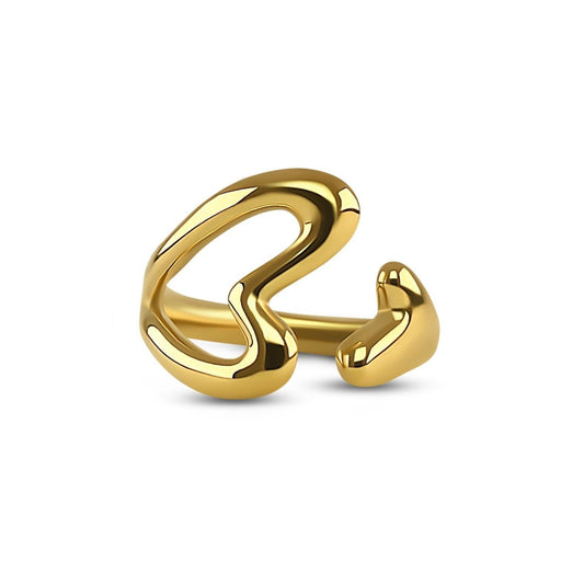 Adjustable gold ring with 18k gold plating and elegant design